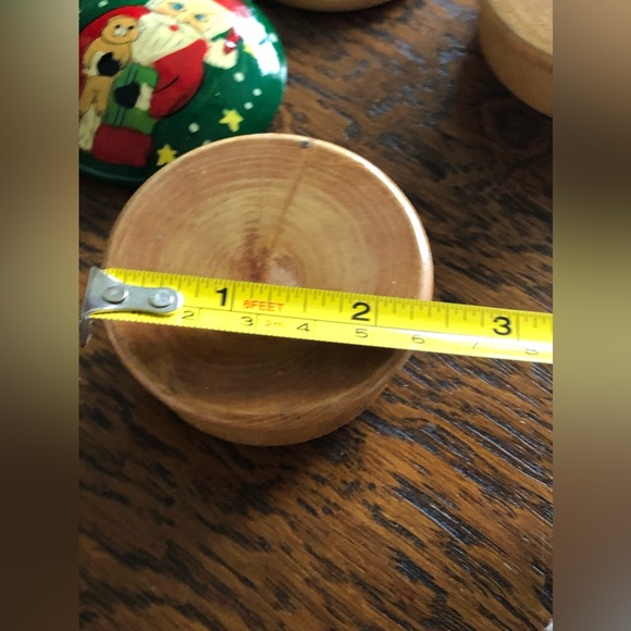 Vintage Wood Trinket Boxes Santa Set of 2 - Picture 8 of 9